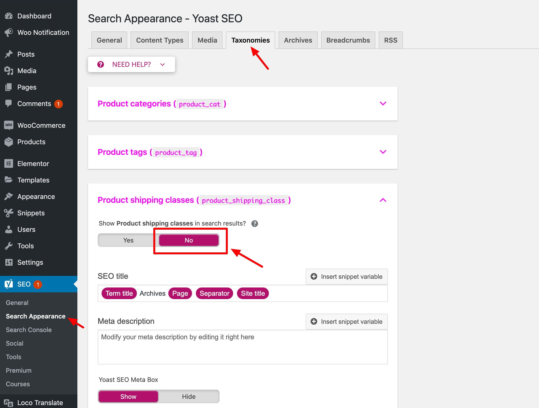 shipping classes yoast8